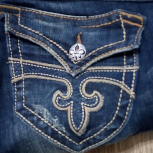 Rock Revival Women's 26 Bootcut Patti Dark Flap Pockets Distressed - Picture 4 of 13